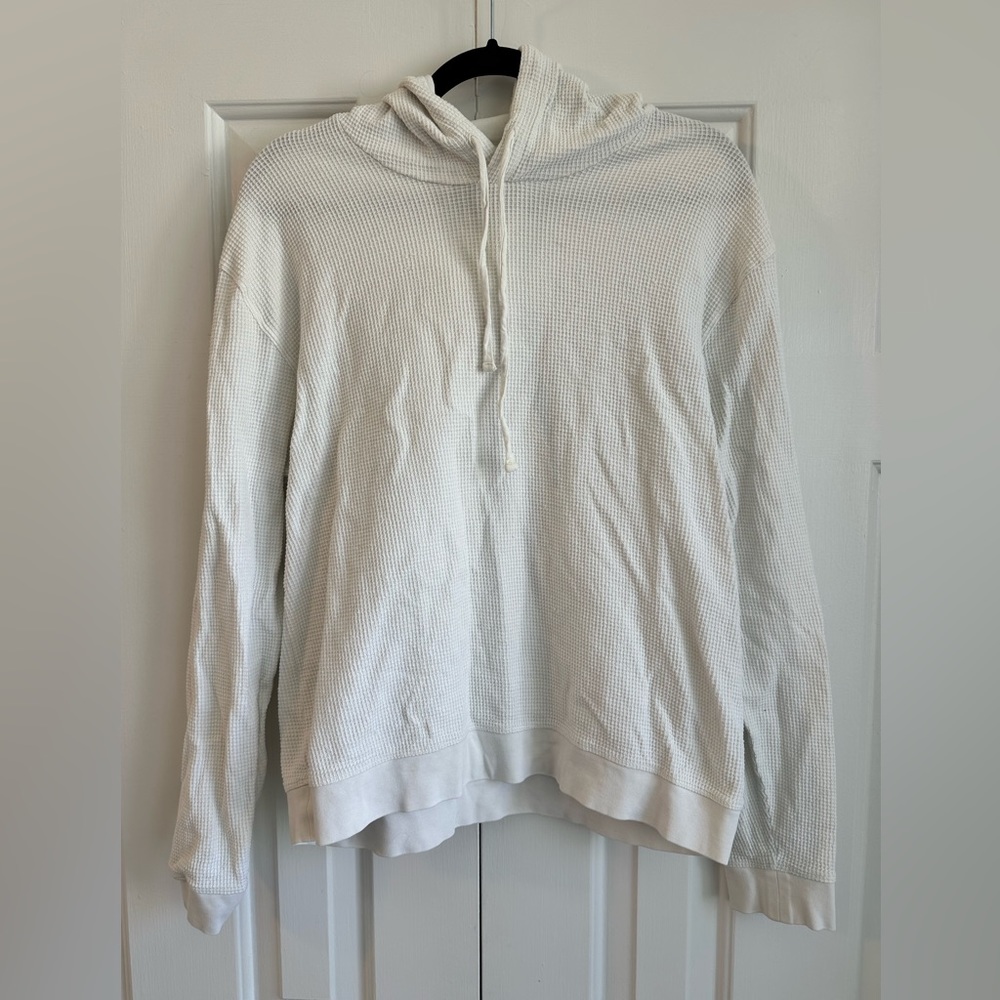 VINCE - Men’s White Waffle Lightweight Hoodie Size Medium